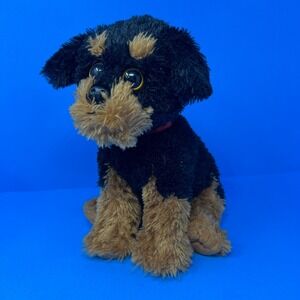 Ty Plush 12 inch Black Brown Rottweiler Puppy Brutus 2010 Big Eyes Dog